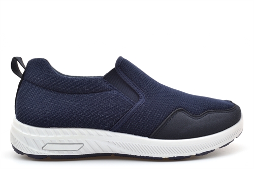 Dr Keller Mens Craig Casual Slip On Wide Fit Trainers Navy Blue (E Fitting)