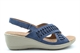 Boulevard Womens Crossover Slingback Wide Fit Sandals With Padded Insole Blue (E Fitting)