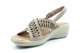 Boulevard Womens Crossover Slingback Wide Fit Sandals With Padded Insole Beige (E Fitting)