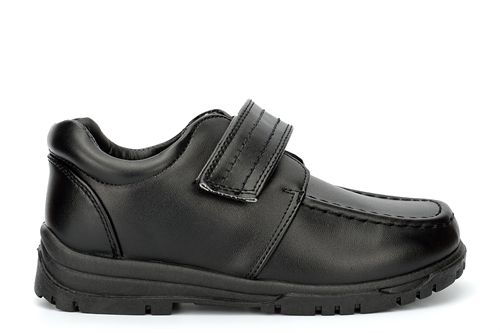 Little Dudes Boys Touch Fastening School Shoes Black