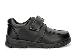 Little Dudes Boys Touch Fastening School Shoes Black