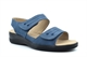 Boulevard Womens Twin Touch Fastening Lightweight Wedge Sandals With Padded Insole Navy Blue