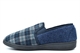 Jo & Joe Mens George Slip On Check Carpet Slippers Navy Blue