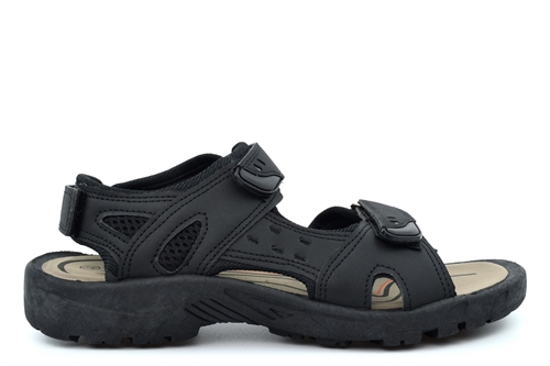 BXT Mens Milo Triple Touch Fastening Sandals Black