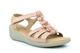 Dr Lightfoot Womens Lightweight Wedge Sandals With Flower Detail Rose Gold