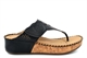 Cipriata Womens Corina Touch Fastening Toe Post Wedge Sandals With Deluxe Padded Insole Black