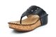 Cipriata Womens Corina Touch Fastening Toe Post Wedge Sandals With Deluxe Padded Insole Black