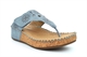 Cipriata Womens Corina Touch Fastening Toe Post Wedge Sandals With Deluxe Padded Insole Blue