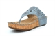 Cipriata Womens Corina Touch Fastening Toe Post Wedge Sandals With Deluxe Padded Insole Blue