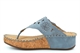 Cipriata Womens Corina Touch Fastening Toe Post Wedge Sandals With Deluxe Padded Insole Blue