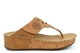 Cipriata Womens Corina Touch Fastening Toe Post Wedge Sandals With Deluxe Padded Insole Tan