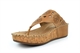 Cipriata Womens Corina Touch Fastening Toe Post Wedge Sandals With Deluxe Padded Insole Tan