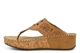 Cipriata Womens Corina Touch Fastening Toe Post Wedge Sandals With Deluxe Padded Insole Tan