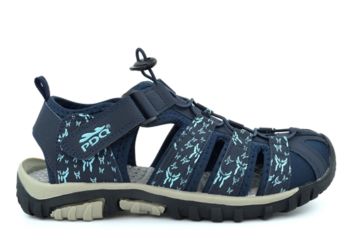 PDQ Womens Lightweight Closed Toe Sports Sandals With Toggle And Touch Fastening Navy Blue