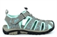 PDQ Womens Lightweight Closed Toe Sports Sandals With Toggle And Touch Fastening Grey/Mint
