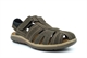 Roamers Mens Lightweight Touch Fastening Closed Toe Leather Sandals With Real Suede Insole Brown