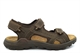 Roamers Mens Triple Touch Fastening Lightweight Sports Leather Sandals With Real Suede Insole Brown