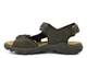 Roamers Mens Triple Touch Fastening Lightweight Sports Leather Sandals With Real Suede Insole Brown