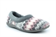 Sleepers Womens Janine Memory Foam Collar Knitted Slippers With Velour Lining Grey