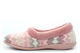 Sleepers Womens Janine Memory Foam Collar Knitted Slippers With Velour Lining Pink