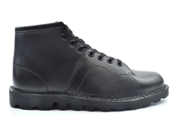 Grafters Mens/Womens Leather Classic Monkey Boots With Thermo Rubber Sole Black