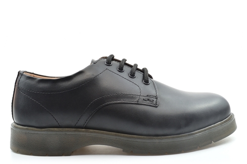Grafters Mens Leather Uniform Shoes/Boys Leather School Shoes Black