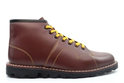 Grafters Mens/Womens Leather Classic Monkey Boots With Thermo Rubber Sole Wine
