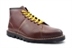 Grafters Mens/Womens Leather Classic Monkey Boots With Thermo Rubber Sole Wine