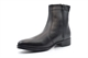 Scimitar Mens Foam Lined Zip Up Leather Ankle Boots Black