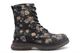 Cipriata Womens Annetta Combat Boots/Ladies Military Boots With Memory Foam Black/Bronze Floral