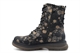 Cipriata Womens Annetta Combat Boots/Ladies Military Boots With Memory Foam Black/Bronze Floral