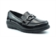 Boulevard Womens Saddle Trim Extra Wide Fit Shoes With Wedge Heel Black Patent (EEE Width)
