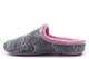 Sleepers Womens Eloise Mule Slippers With Rubber Sole Grey/Pink